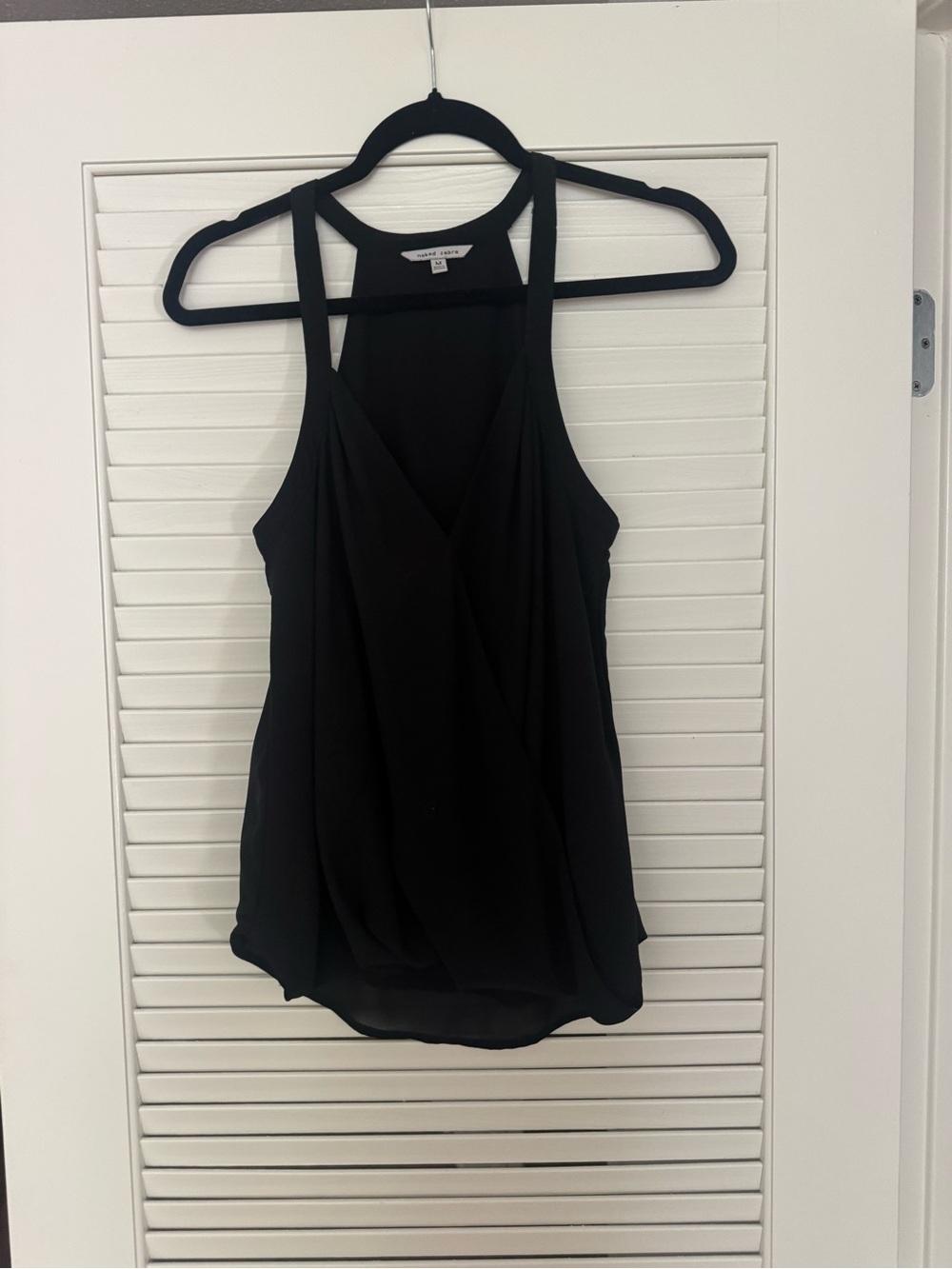 Naked Zebra Black Draped Racerback Camisole